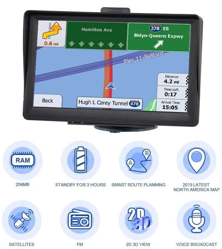 7-Inch Vehicle GPS Navigator with US Maps