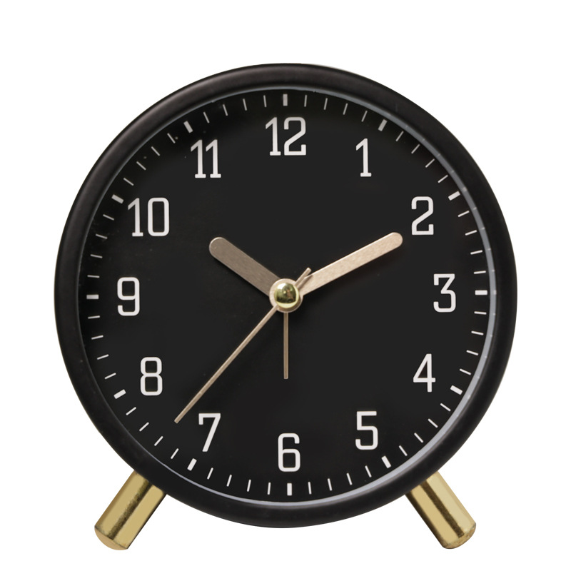 Elegant Silent Sweep Desk Clock with Metal and Glass Finish