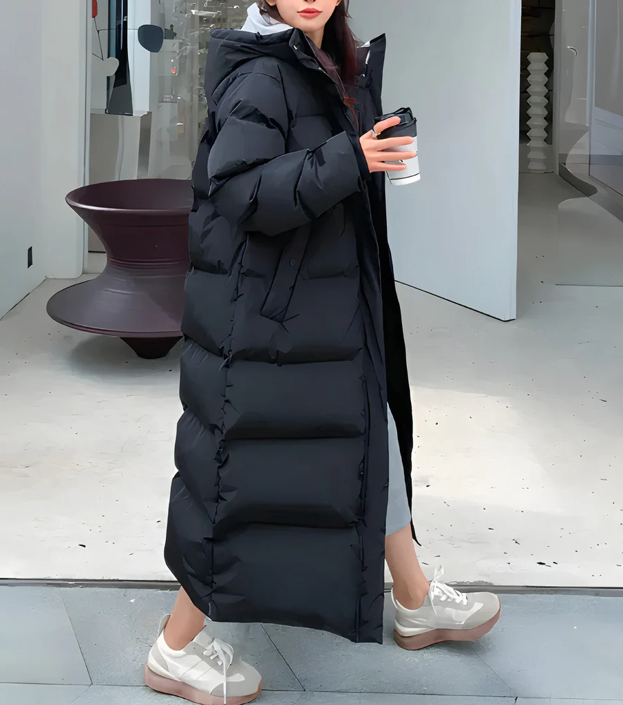 Chic and Weather-Resistant Long Coat for Women