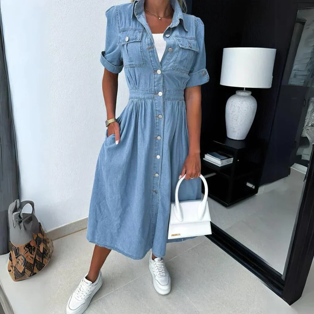 Chic Denim Shift Dress for Effortless Style