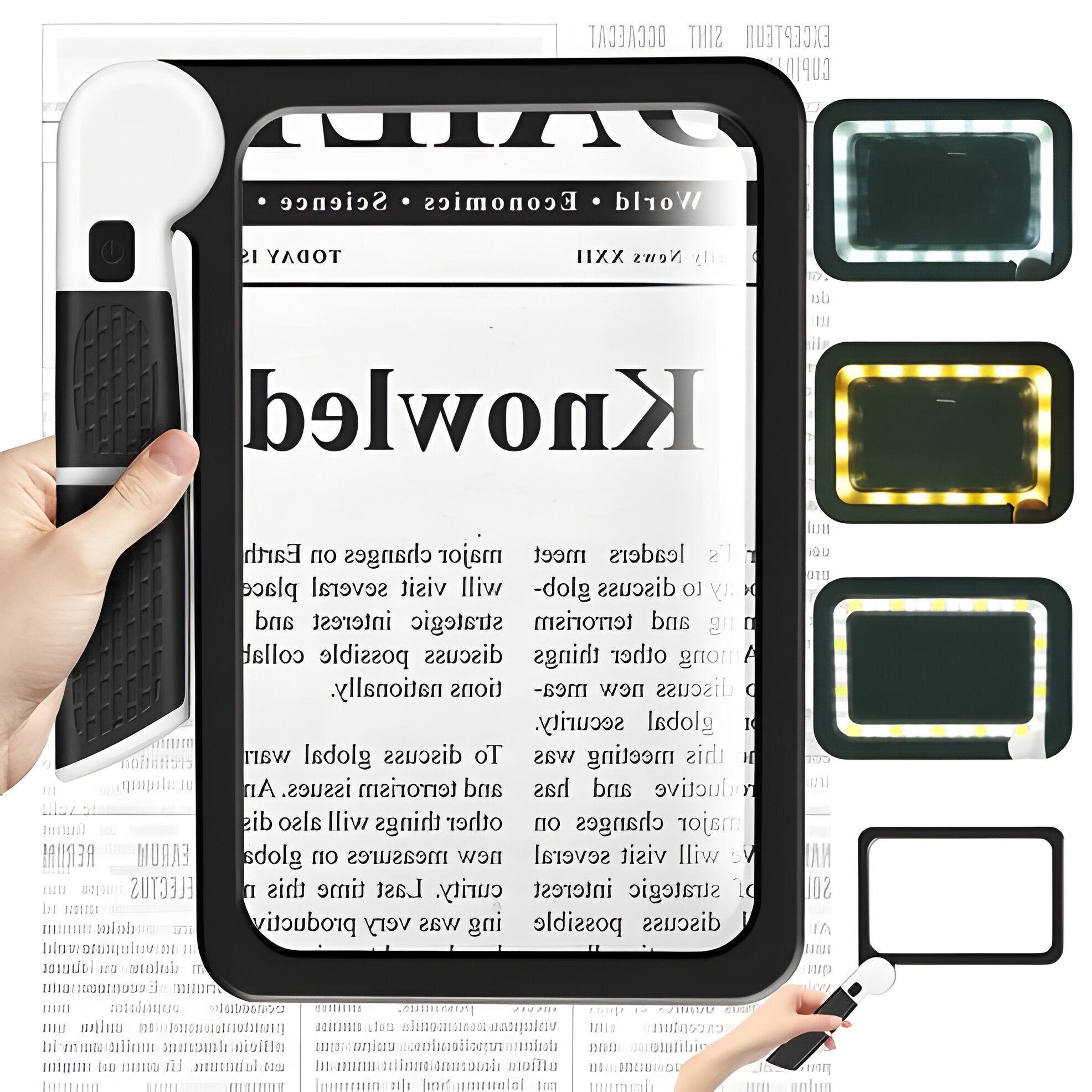 Compact LED Magnifier with Adjustable Handle