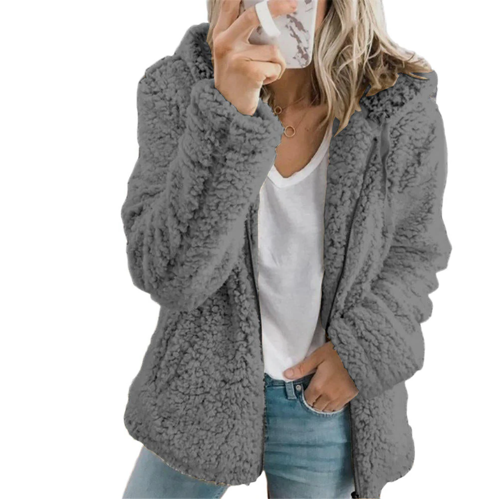 Charming Winter Fleece Coat: Cozy Teddy Style with Pockets