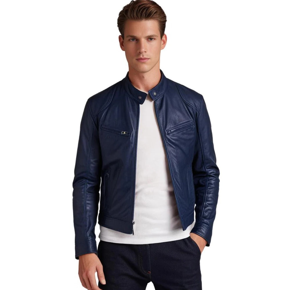 Stylish Men's Genuine Leather Jacket for All Seasons