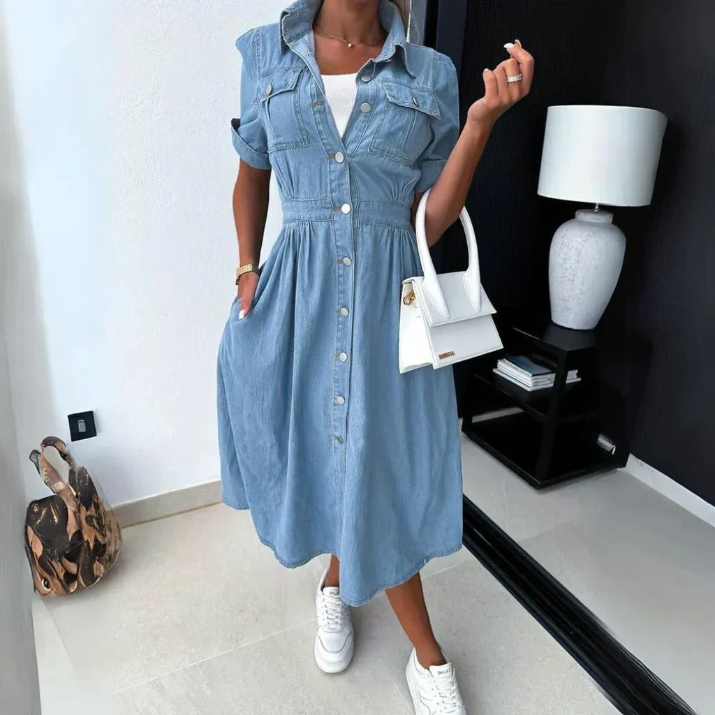 Chic Denim Shift Dress for Effortless Style