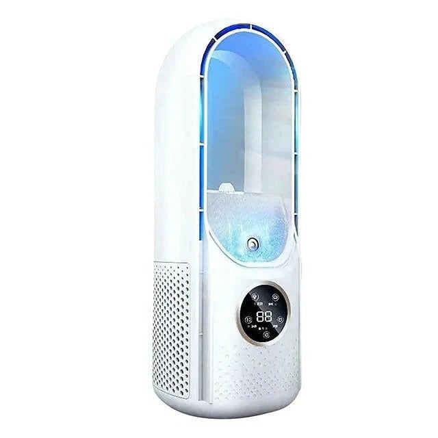 BreezeBuddy Compact Personal Air Chiller – Quiet, Blade-Free Fan for Desk Use