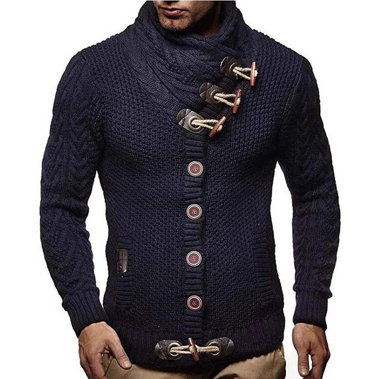 Cozy Knit Sweater with Charming Button Fastening