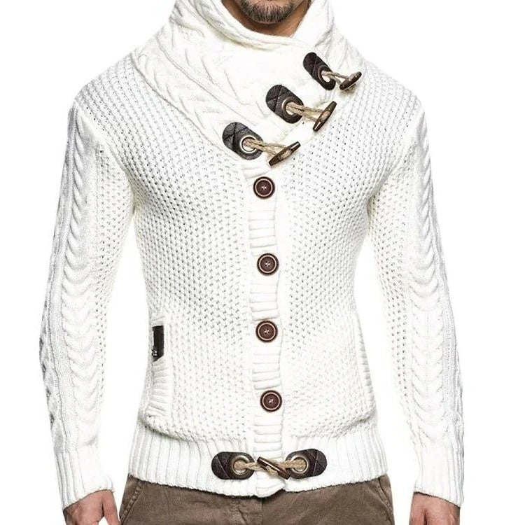 Cozy Knit Sweater with Charming Button Fastening