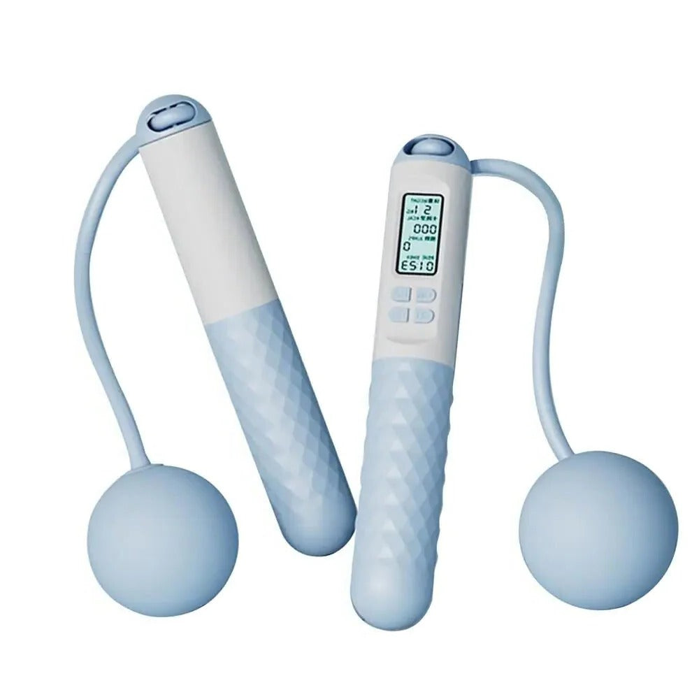 Compact Cordless Jump Rope with Weighted Grips and Tracker