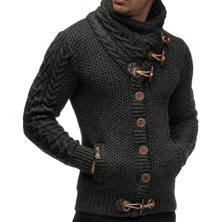 Cozy Knit Sweater with Charming Button Fastening