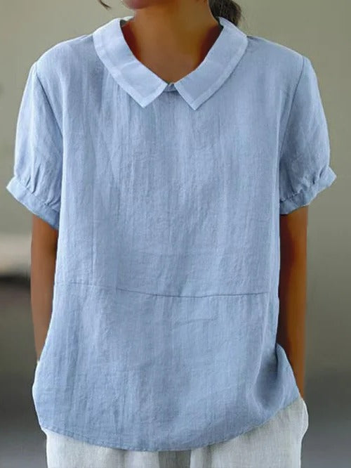 Chic Lightweight Cotton & Linen Blend Top