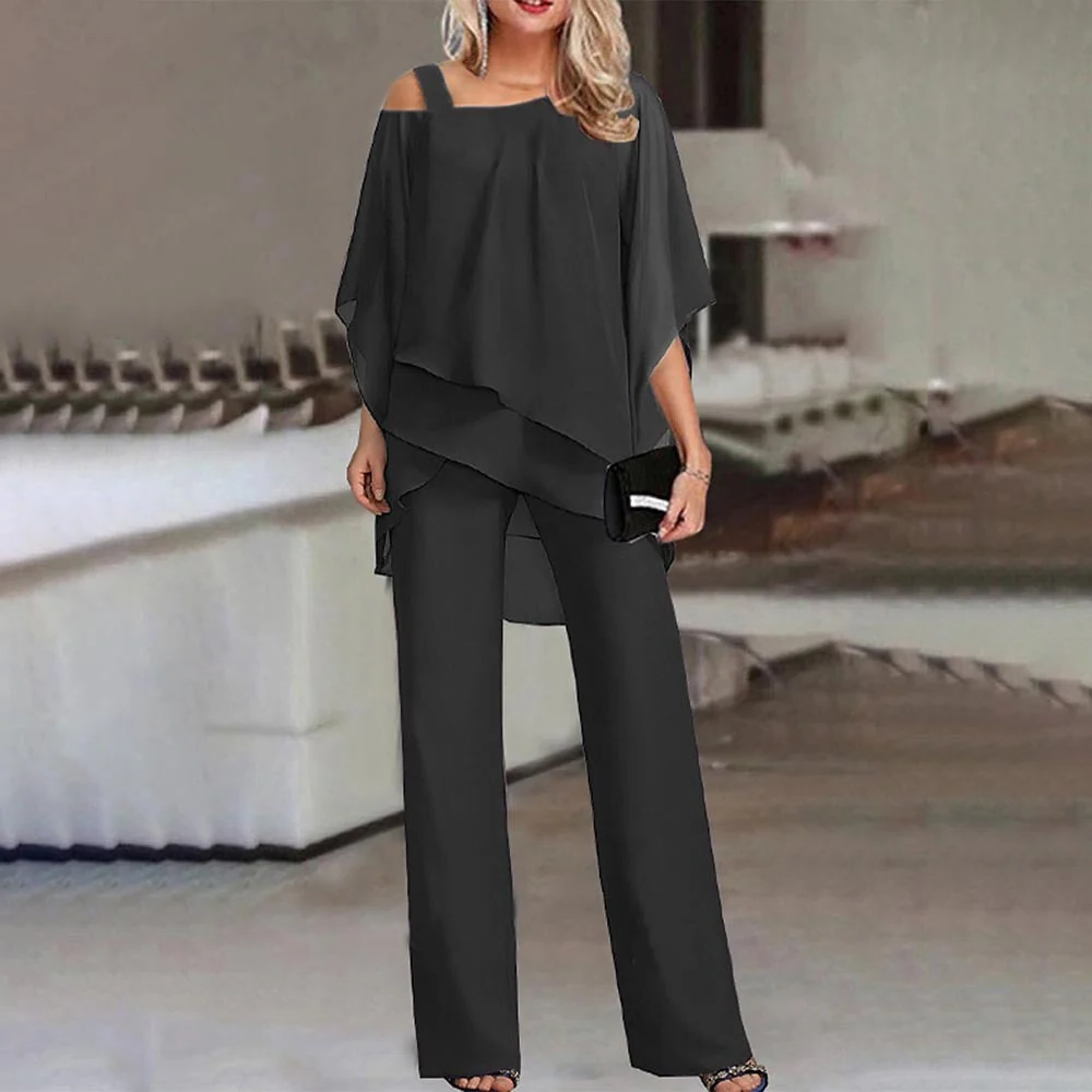 Chic Women's Ensemble | Stylish Cold Shoulder Two-Piece Set