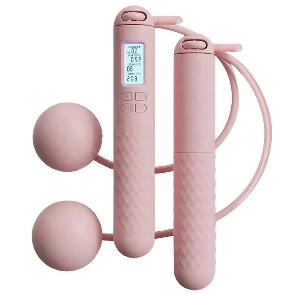 Compact Cordless Jump Rope with Weighted Grips and Tracker