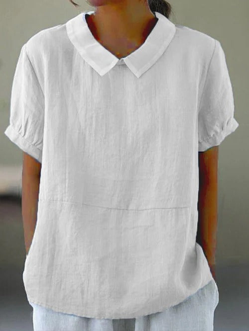 Chic Lightweight Cotton & Linen Blend Top