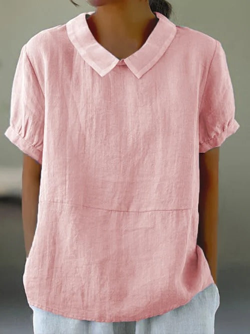 Chic Lightweight Cotton & Linen Blend Top