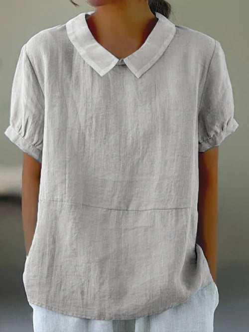 Chic Lightweight Cotton & Linen Blend Top