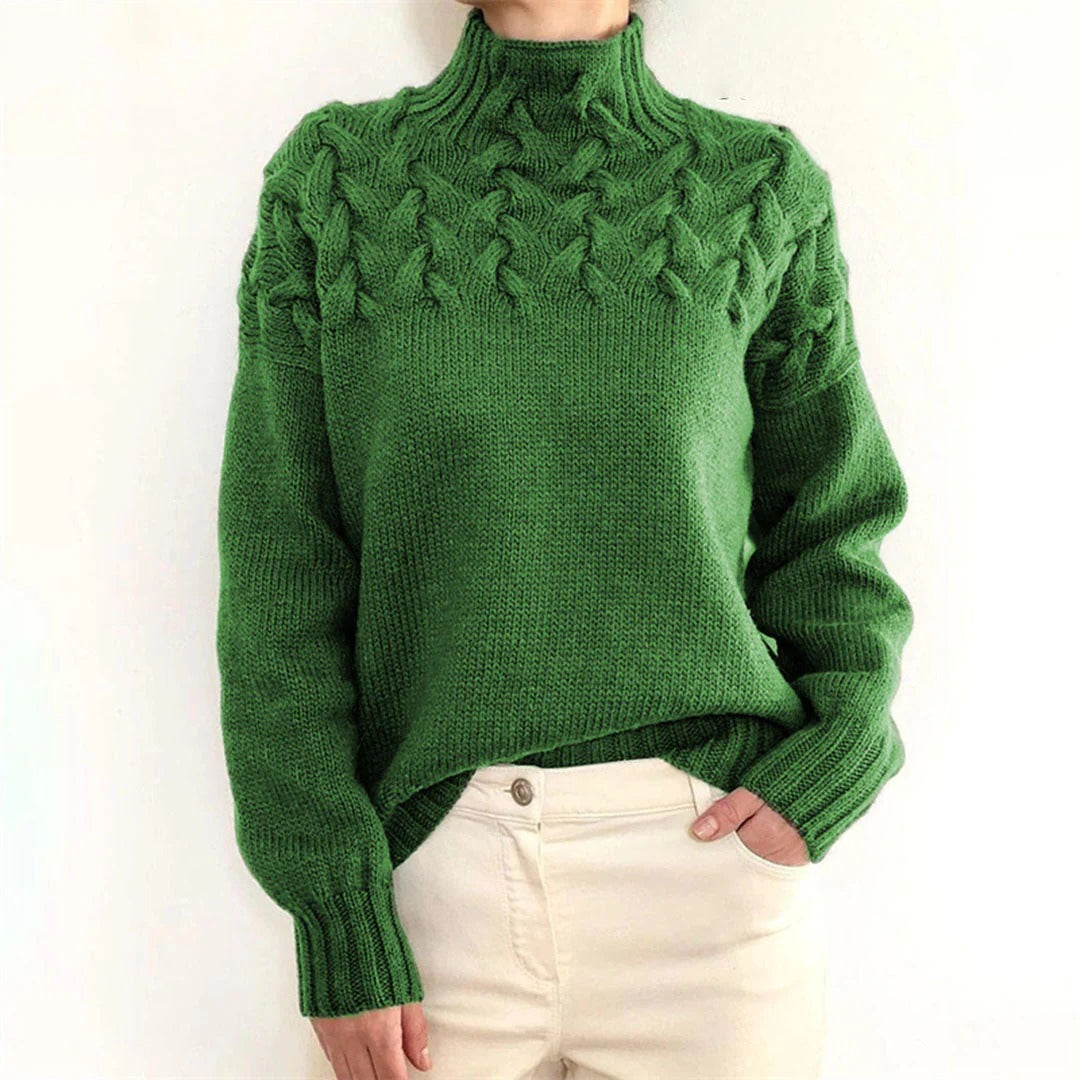 Chic Women's Long Turtleneck Knit Sweater