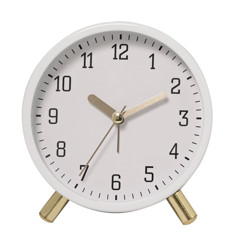 Elegant Silent Sweep Desk Clock with Metal and Glass Finish