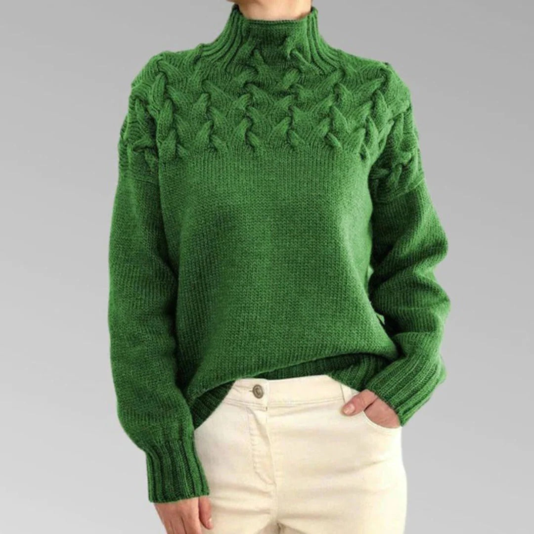 Chic Women's Long Turtleneck Knit Sweater
