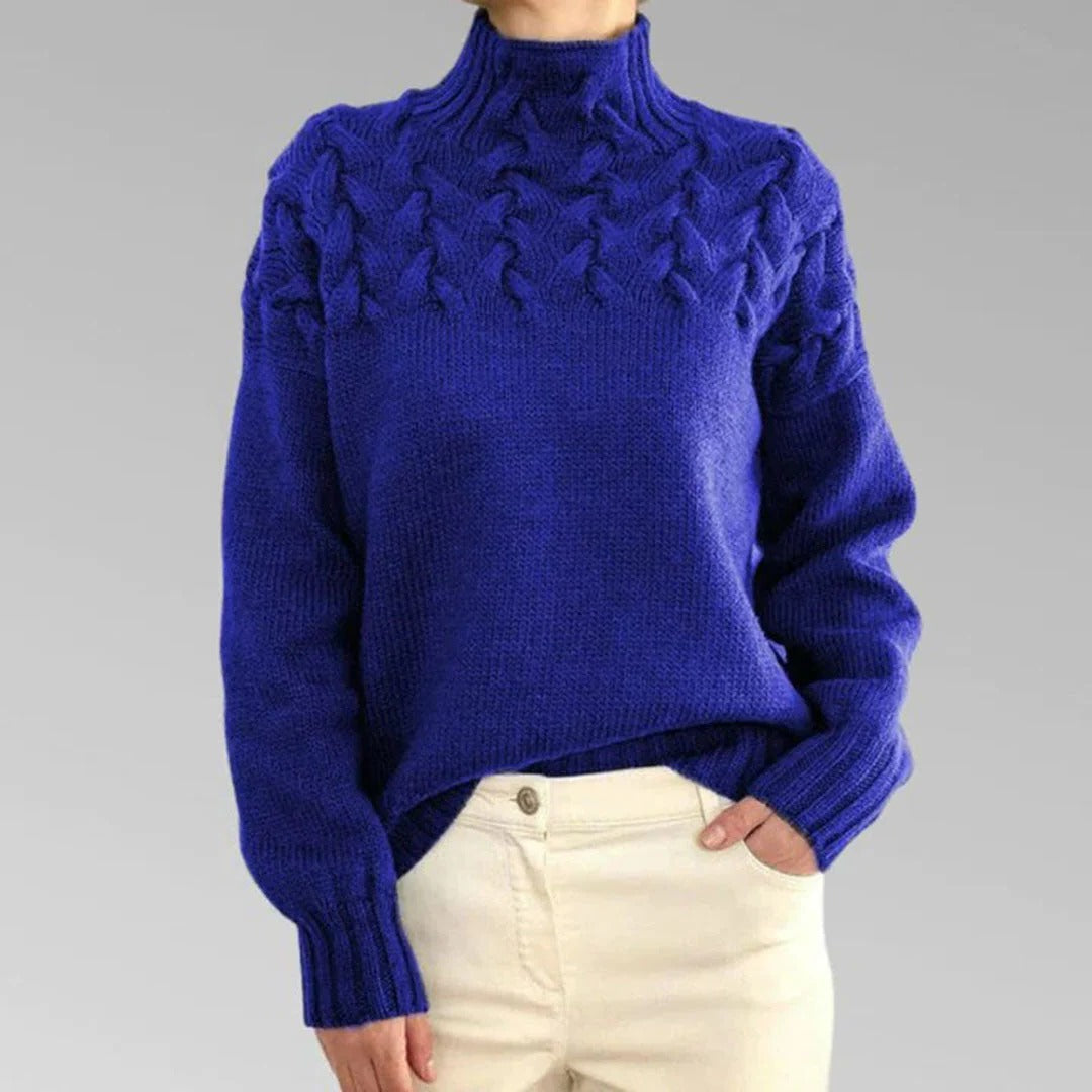 Chic Women's Long Turtleneck Knit Sweater