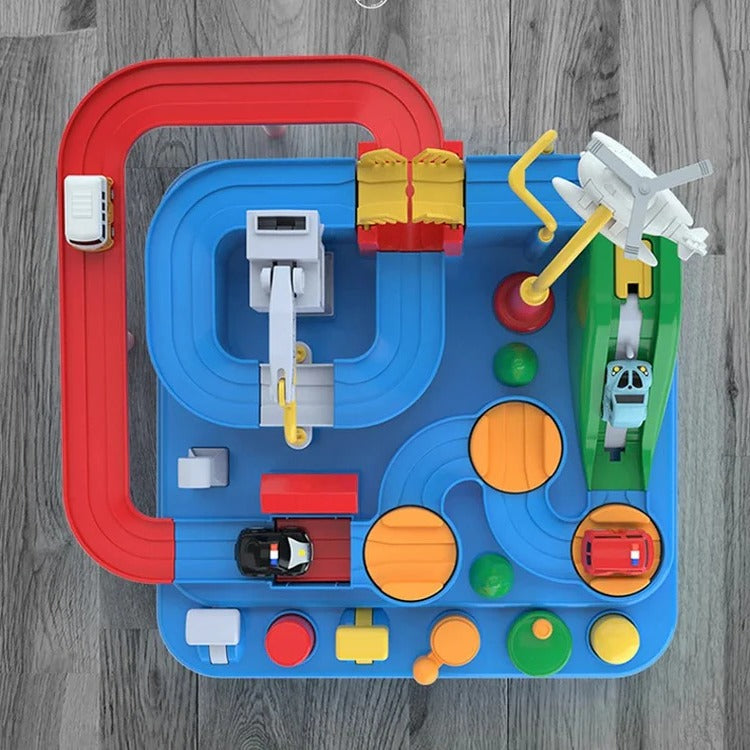 Interactive Mechanical Vehicle Track Playset for Kids