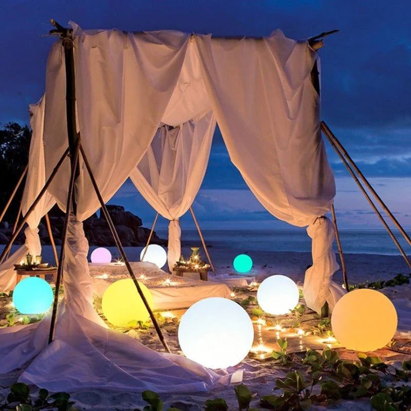 Weather-Resistant LED Sphere Light - 16 Color Options for Outdoor Use