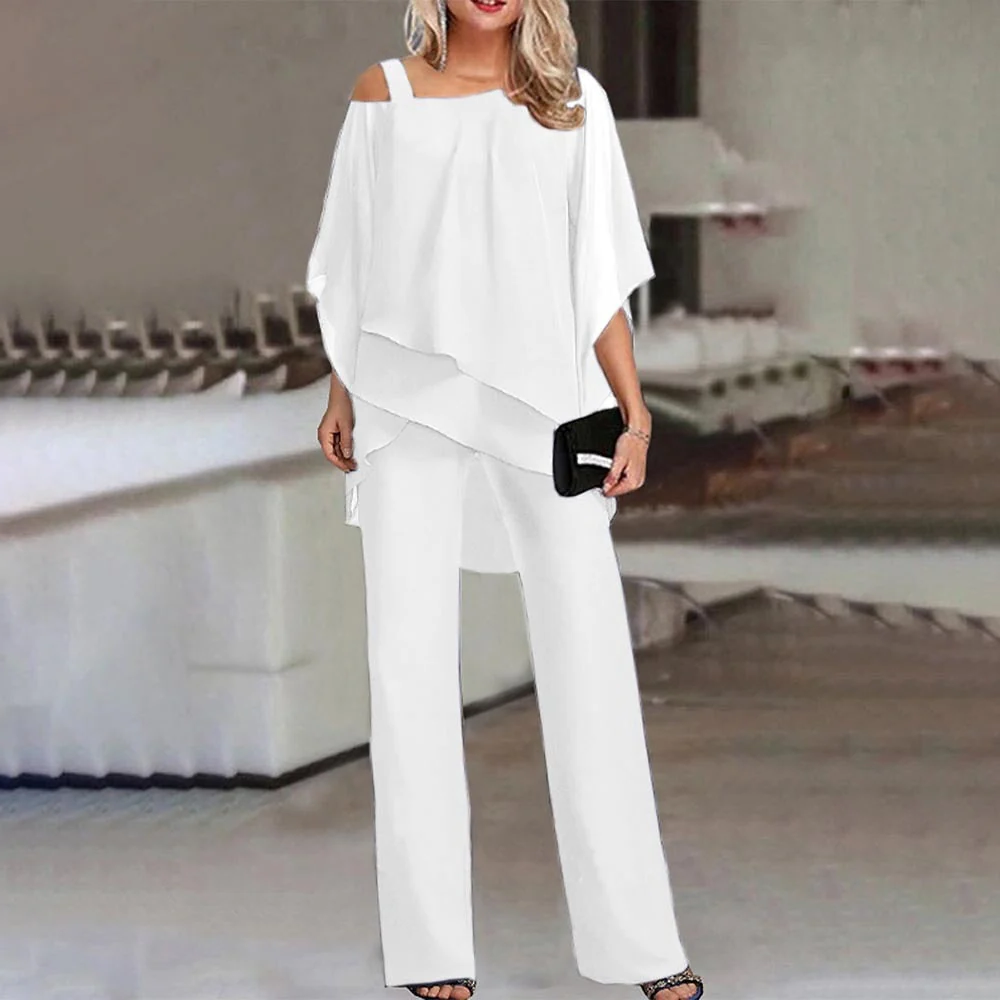 Chic Women's Ensemble | Stylish Cold Shoulder Two-Piece Set