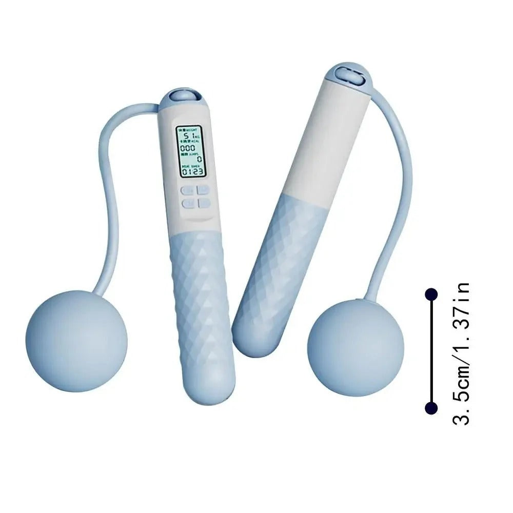 Compact Cordless Jump Rope with Weighted Grips and Tracker