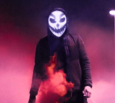 Dynamic LED Costume Mask with Customizable Faces