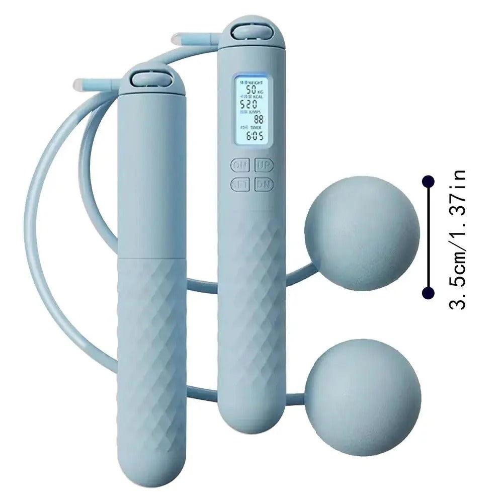 Compact Cordless Jump Rope with Weighted Grips and Tracker