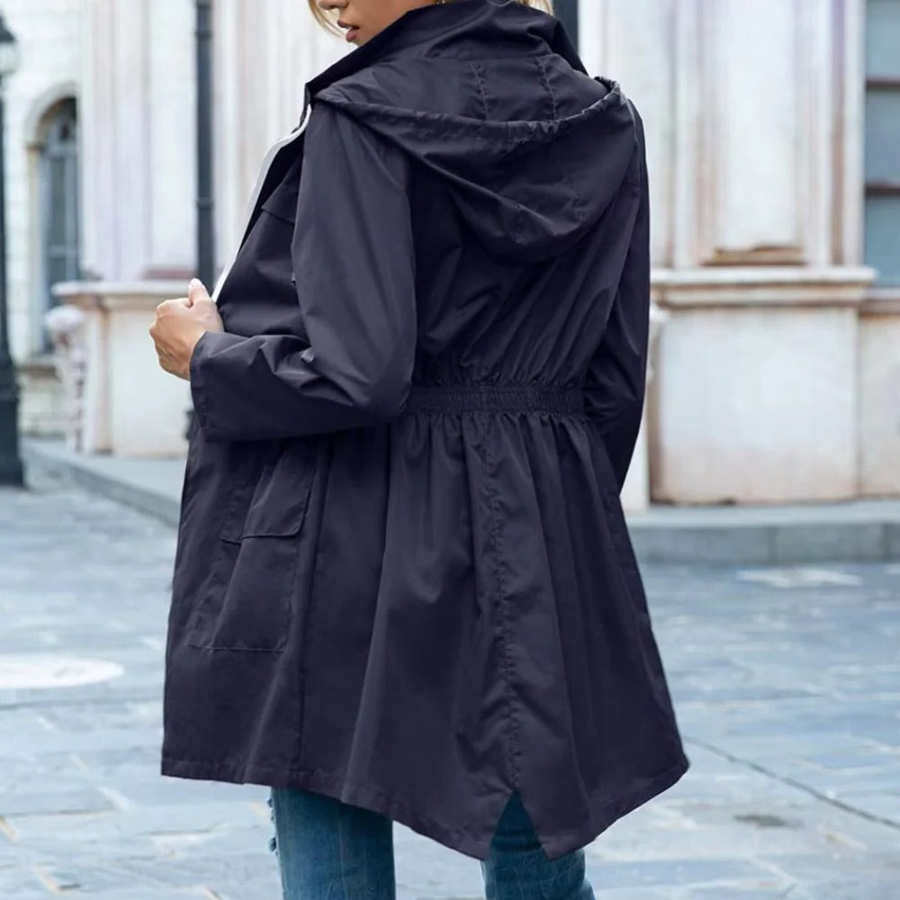 Chic Longline Zip-Up Coat for Women