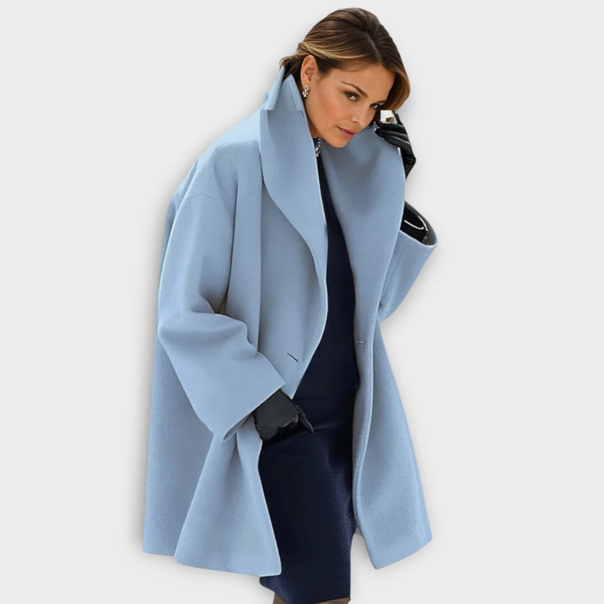 Chic Windproof Wool Overcoat for Women