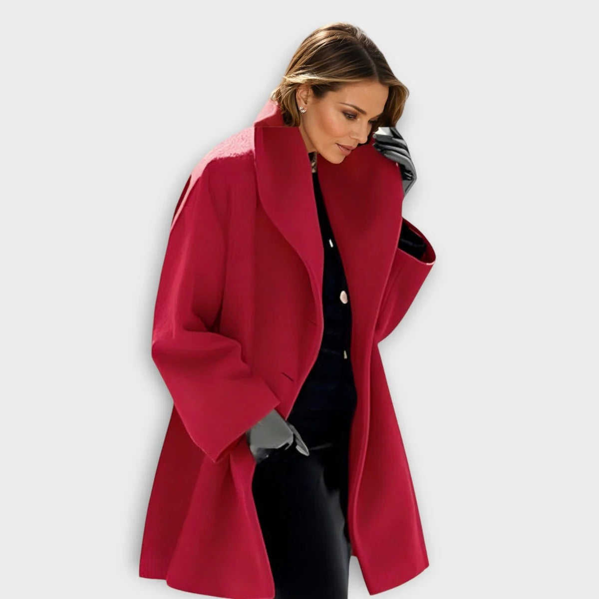 Chic Windproof Wool Overcoat for Women