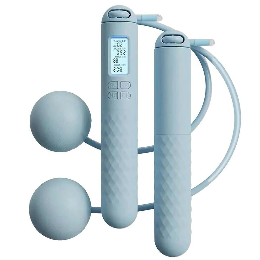 Compact Cordless Jump Rope with Weighted Grips and Tracker