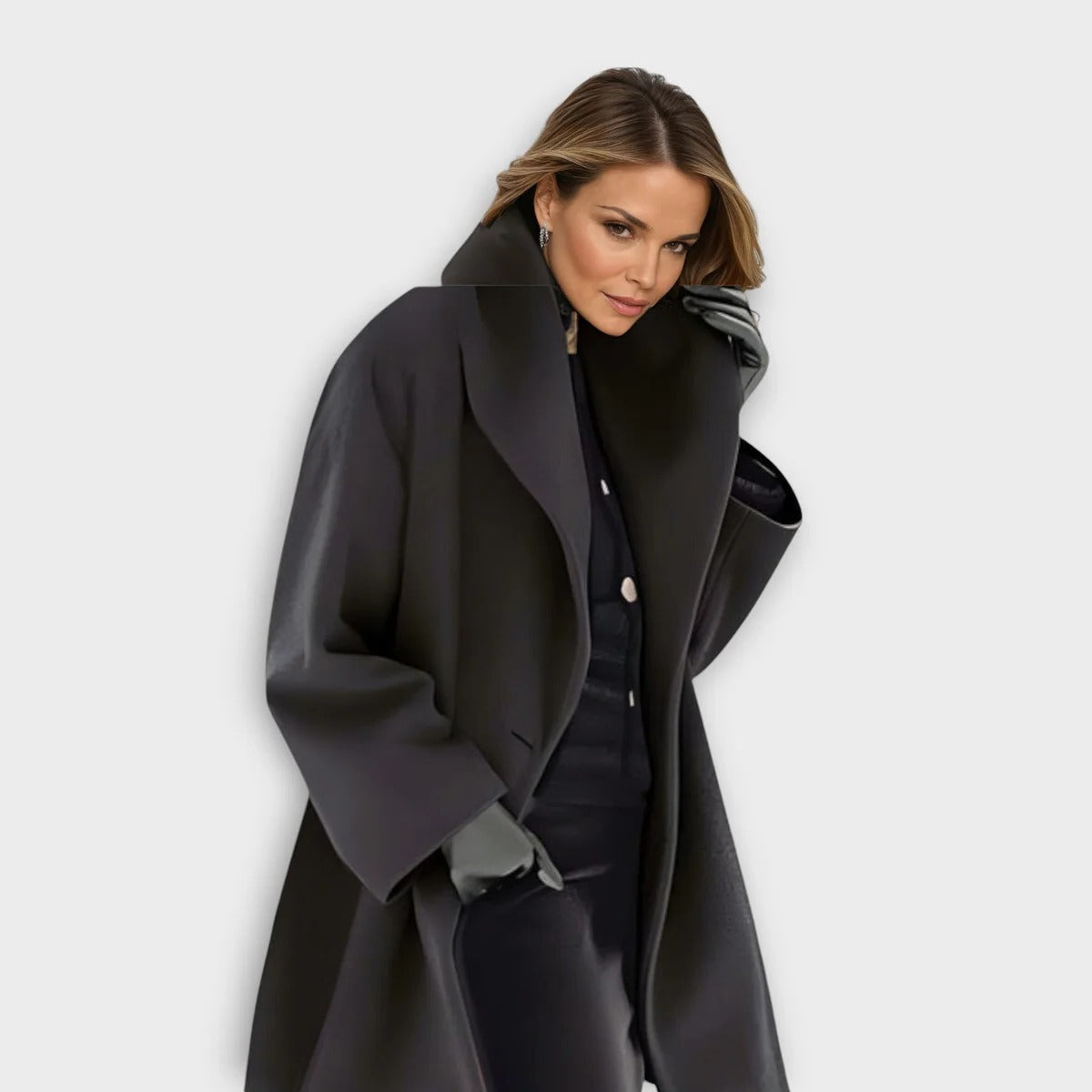 Chic Windproof Wool Overcoat for Women