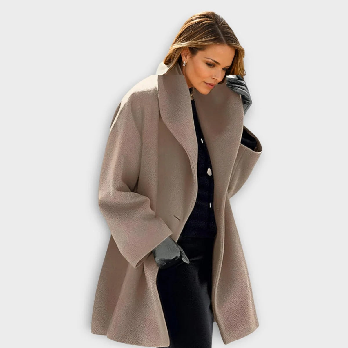 Chic Windproof Wool Overcoat for Women