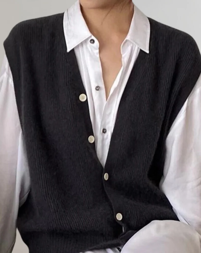 Chic Knit Vest with Elegant Button Detail