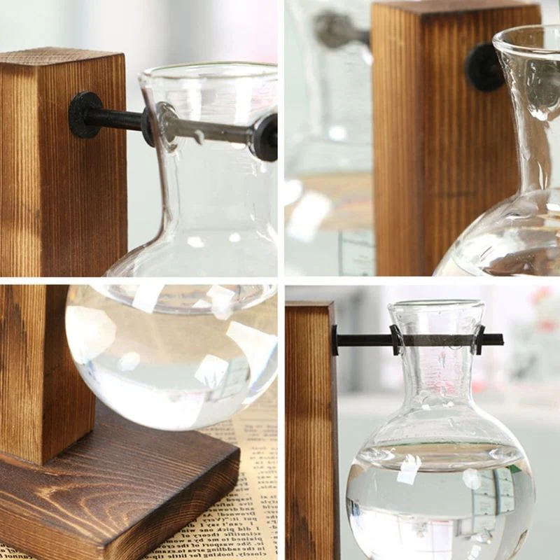 Elegant Vertical Hydroponic Planter with Wooden Frame