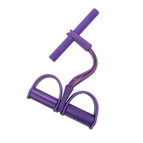 Versatile Resistance Band System with Foot Pedals for Home Fitness