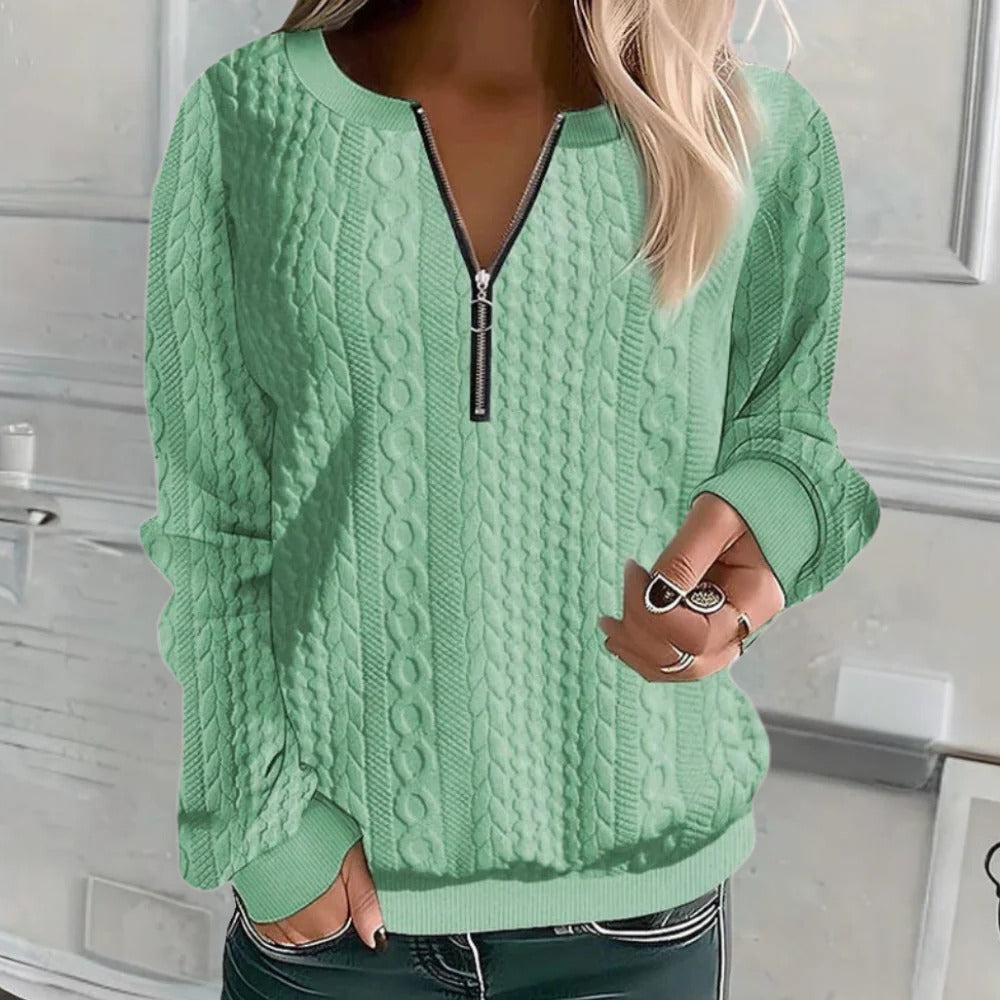 Cozy Chic Textured Knit Sweater for Women