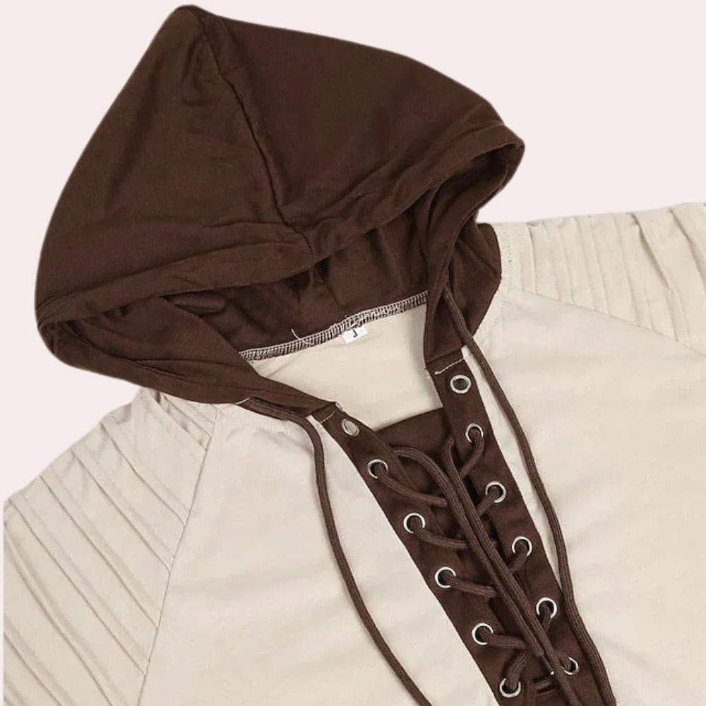 Stylish Hooded Sweatshirt for Men with Trendy Lace-Up Design