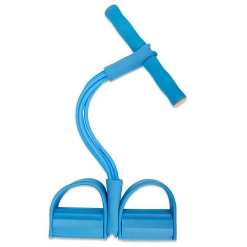 Versatile Resistance Band System with Foot Pedals for Home Fitness