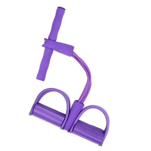 Versatile Resistance Band System with Foot Pedals for Home Fitness