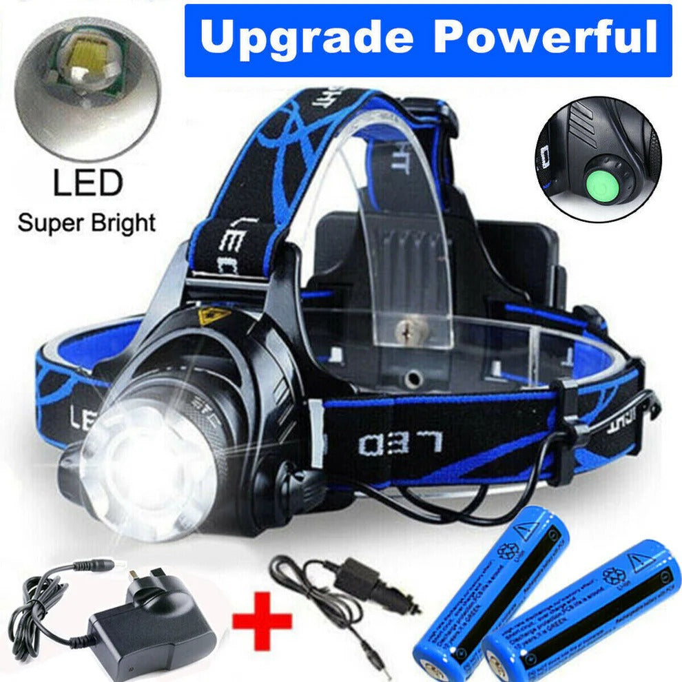 UltraBright Rechargeable LED Headlamp with Zoom Feature