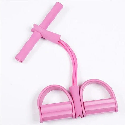 Versatile Resistance Band System with Foot Pedals for Home Fitness