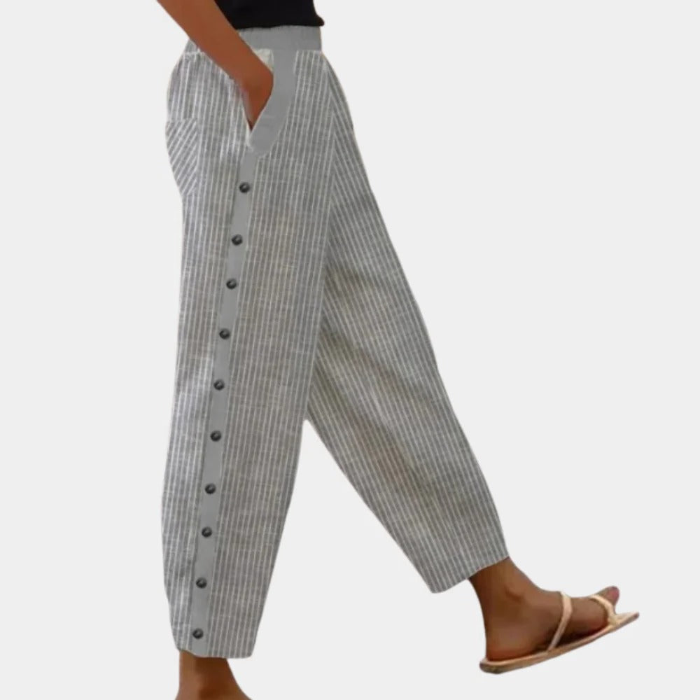 Elegant Striped Trousers for Women – Comfort Meets Style