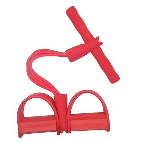 Versatile Resistance Band System with Foot Pedals for Home Fitness
