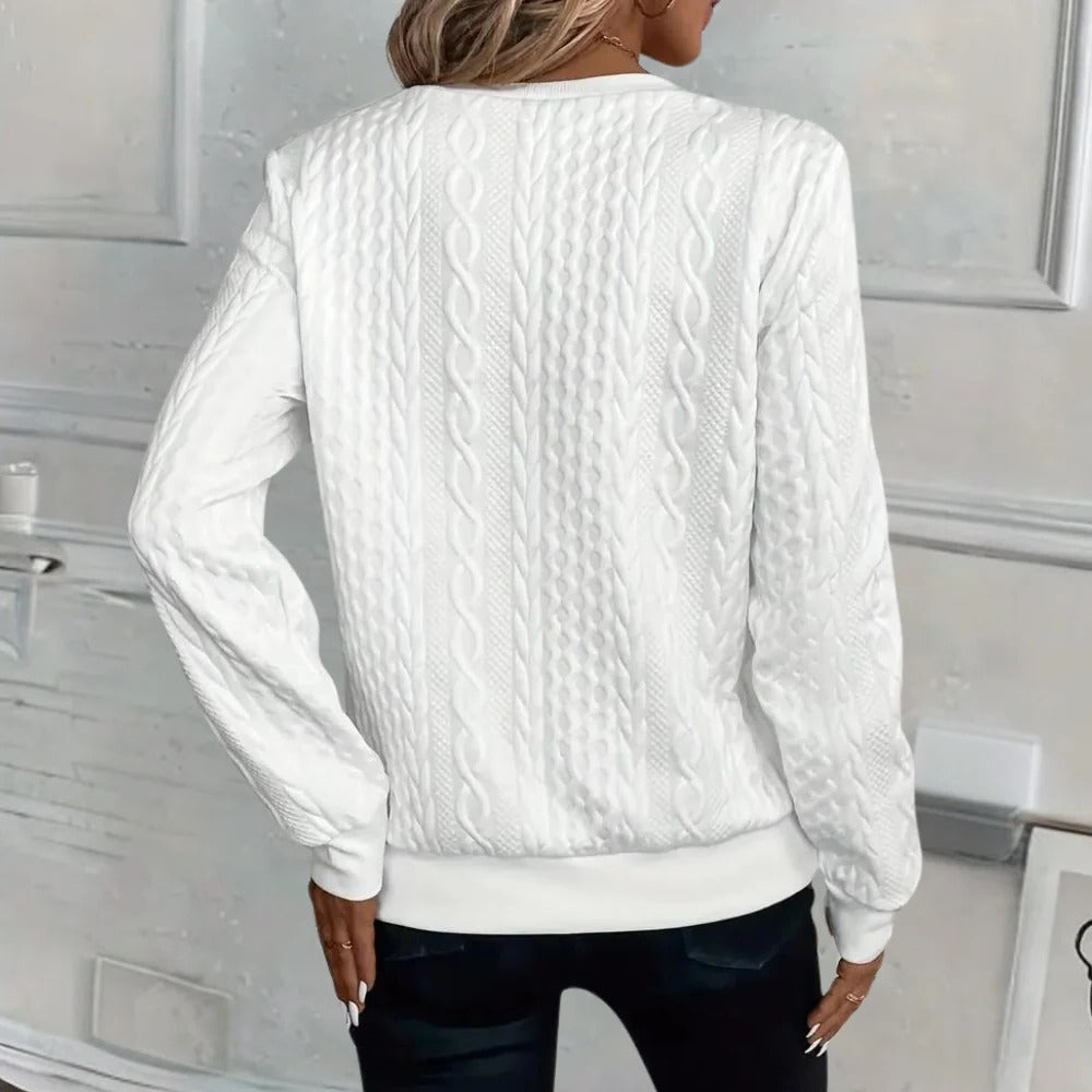 Cozy Chic Textured Knit Sweater for Women