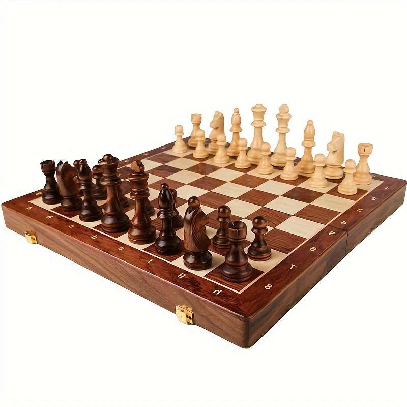 Heritage Wood Chess Collection – 15.7" Premium Board with 34 Pieces