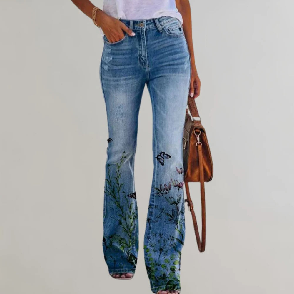 Chic High-Waisted Flared Jeans for Women