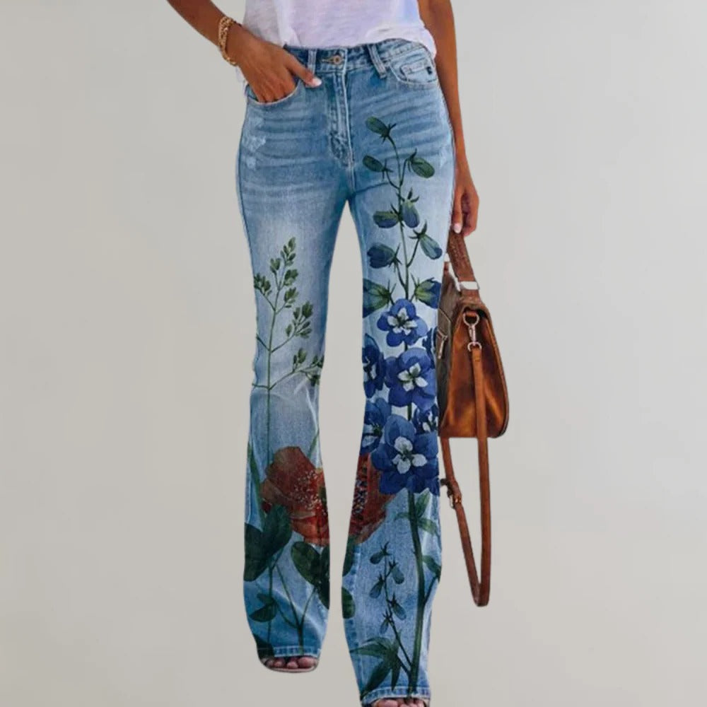 Chic High-Waisted Flared Jeans for Women